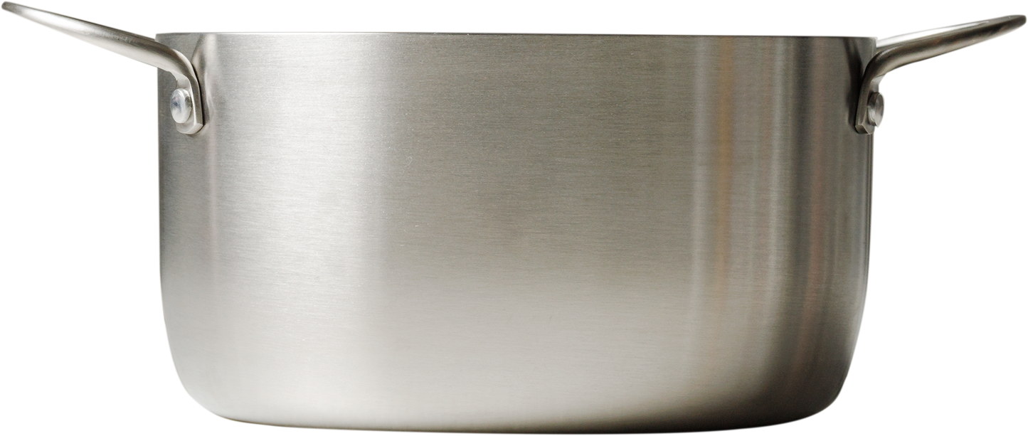 Caçarola 24cm Inox Corpo Triplo Paula Souza™ + Medidor interno gravado a laser e tampa de presente