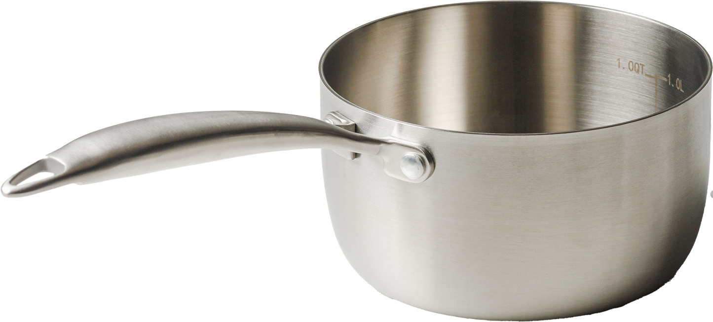 Panela 16cm Inox Corpo Triplo Paula Souza™ + Medidor interno gravado a laser e tampa de presente