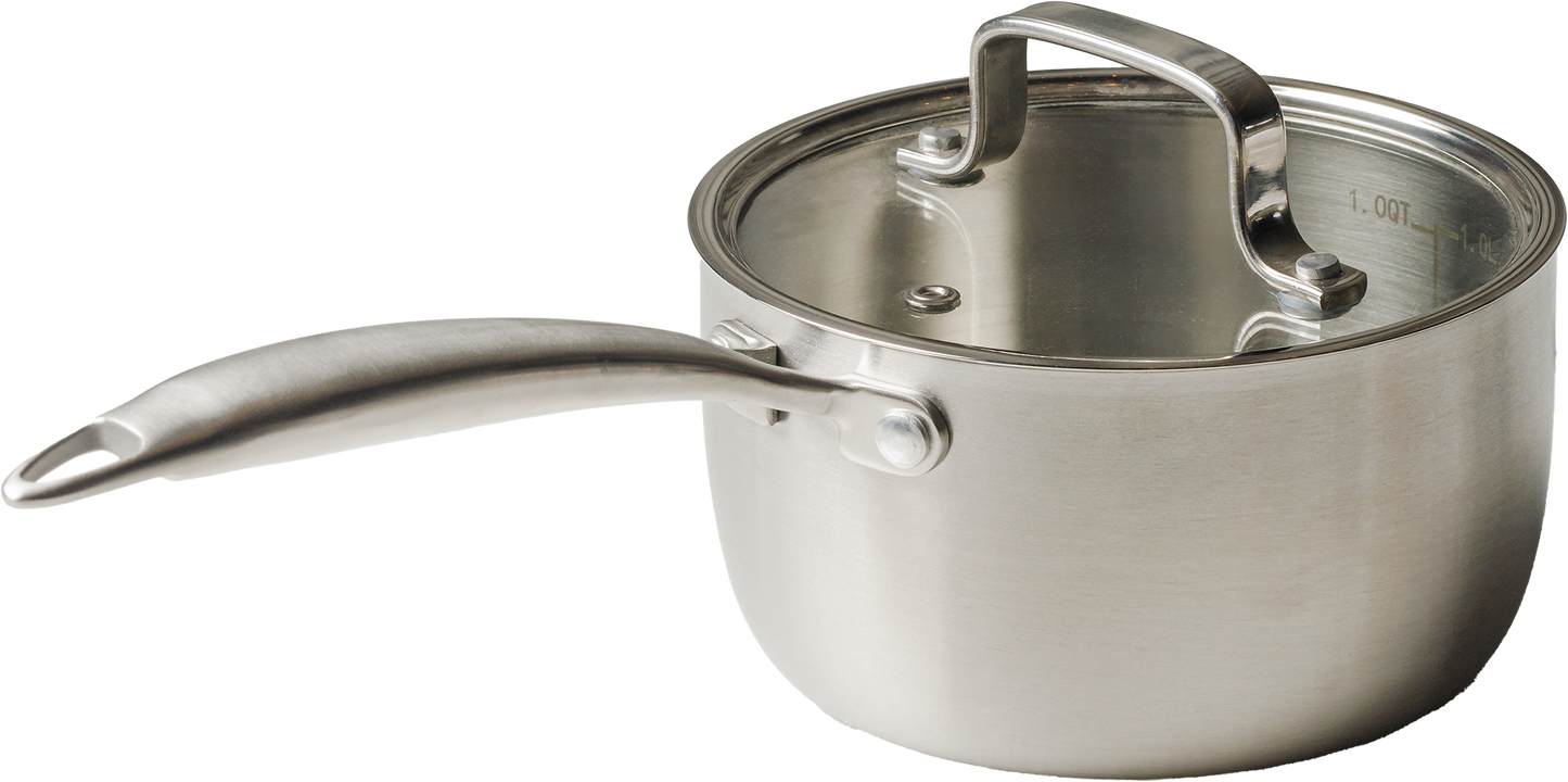 Panela 16cm Inox Corpo Triplo Paula Souza™ + Medidor interno gravado a laser e tampa de presente