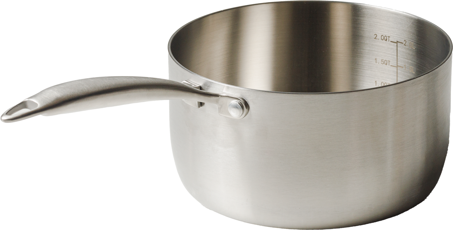 Panela 20cm Inox Corpo Triplo Paula Souza™ + Medidor interno gravado a laser e tampa de presente