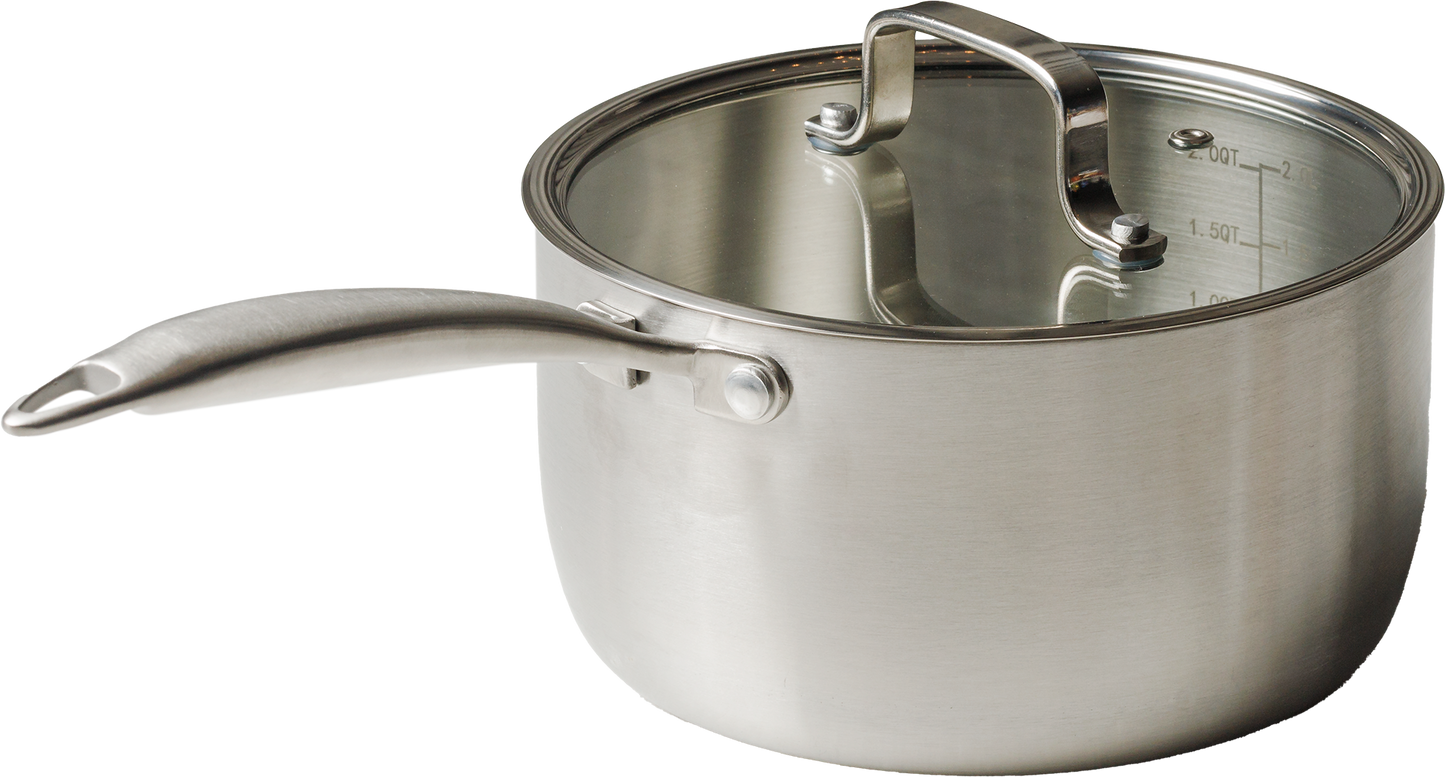 Panela 20cm Inox Corpo Triplo Paula Souza™ + Medidor interno gravado a laser e tampa de presente