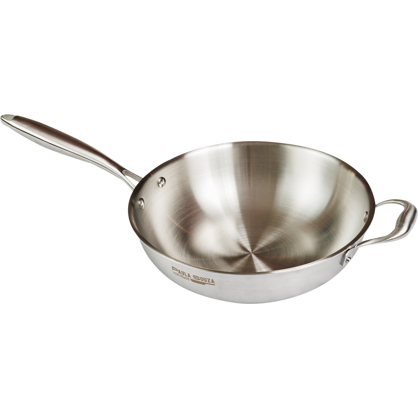 Wok 30cm Inox Corpo Triplo Paula Souza™ + Tampa de presente