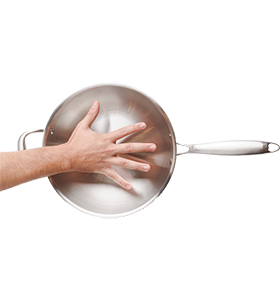 Wok 30cm Inox Corpo Triplo Paula Souza™ + Tampa de presente