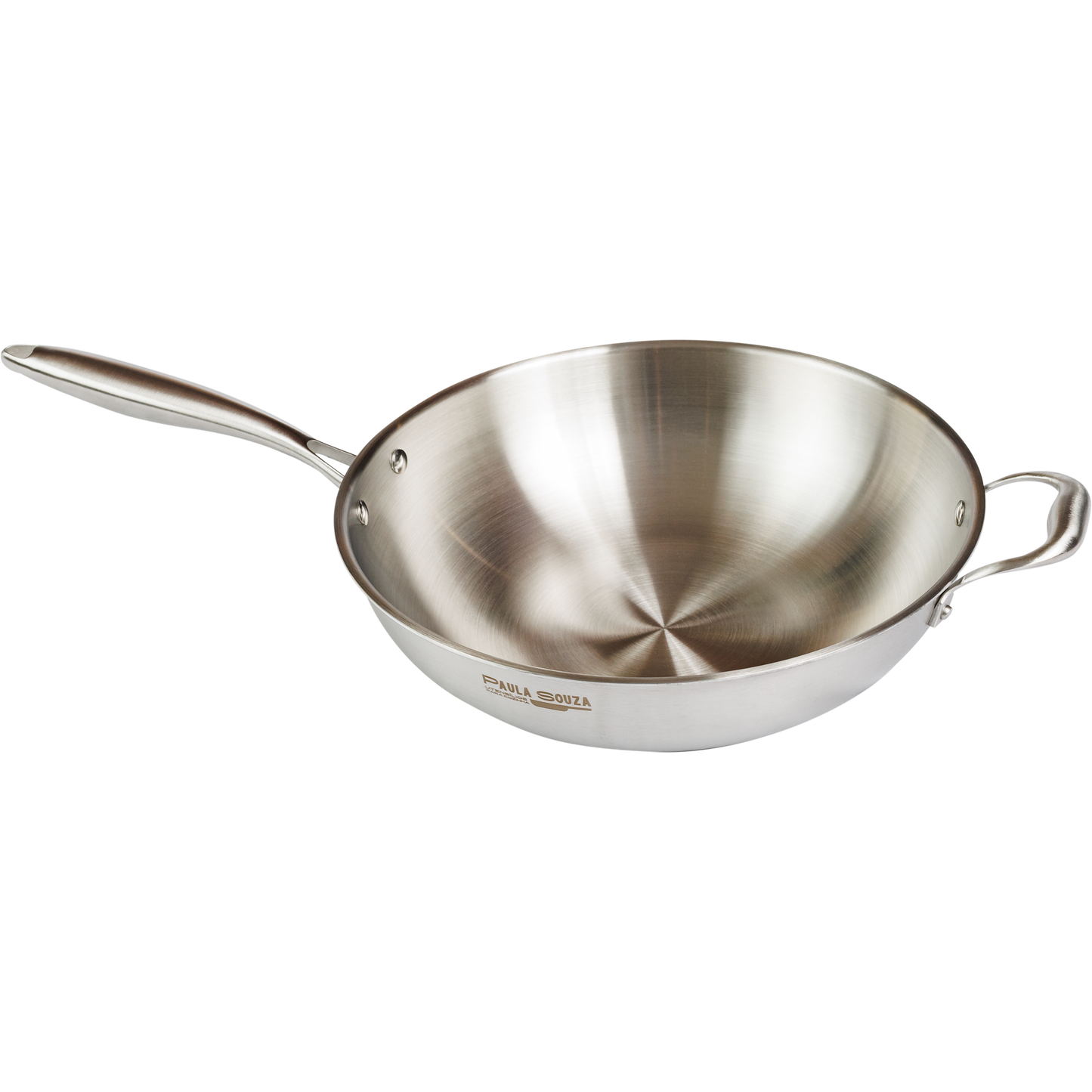 Wok 34cm Inox Corpo Triplo Paula Souza™ + Tampa de presente