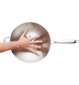 Wok 34cm Inox Corpo Triplo Paula Souza™ + Tampa de presente