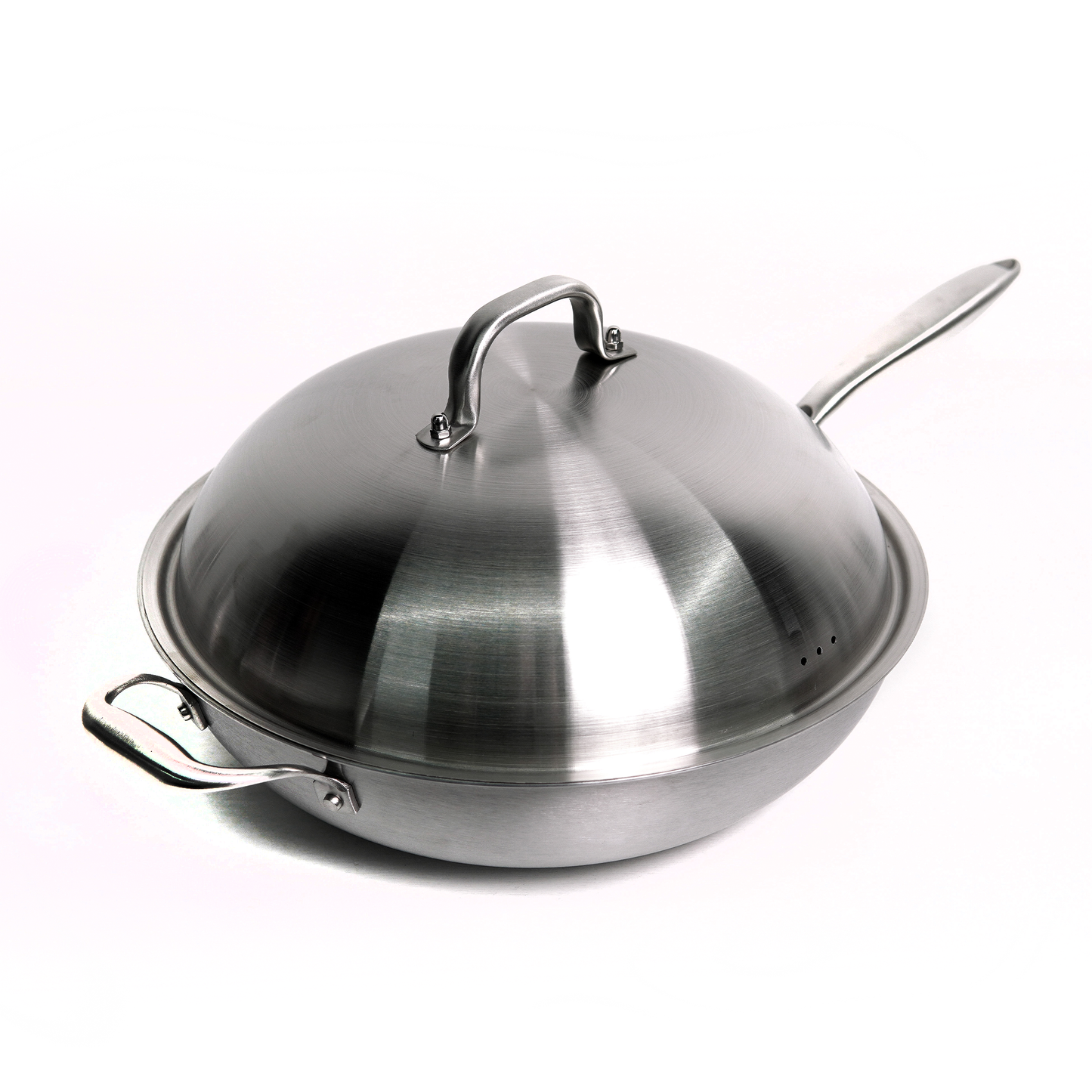 Wok 34cm Inox Corpo Triplo Paula Souza™ + Tampa de presente