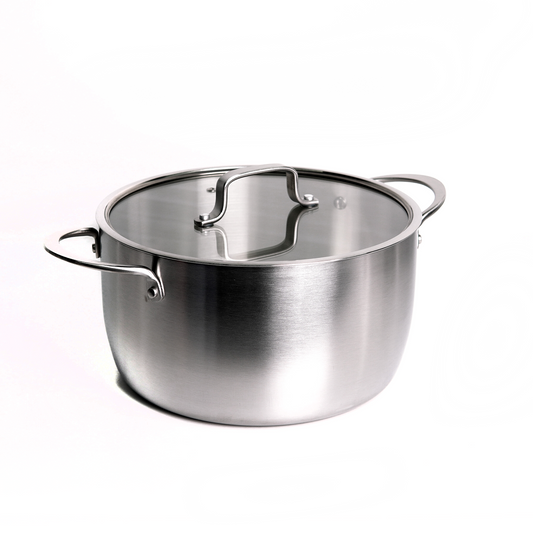Caçarola 26cm Inox Corpo Triplo Paula Souza™ + Medidor interno gravado a laser e tampa de presente